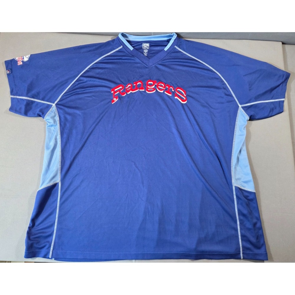Majestic Texas Rangers Shirt Mens 5 Extra Large Blue MLB Baseball Cooperstown